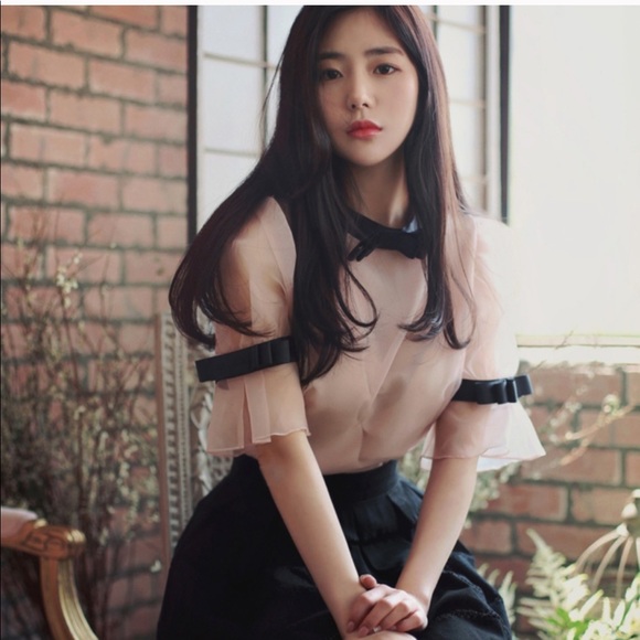 Milkcocoa Tops - Korean clothing/ Romantic Bloom Blouse